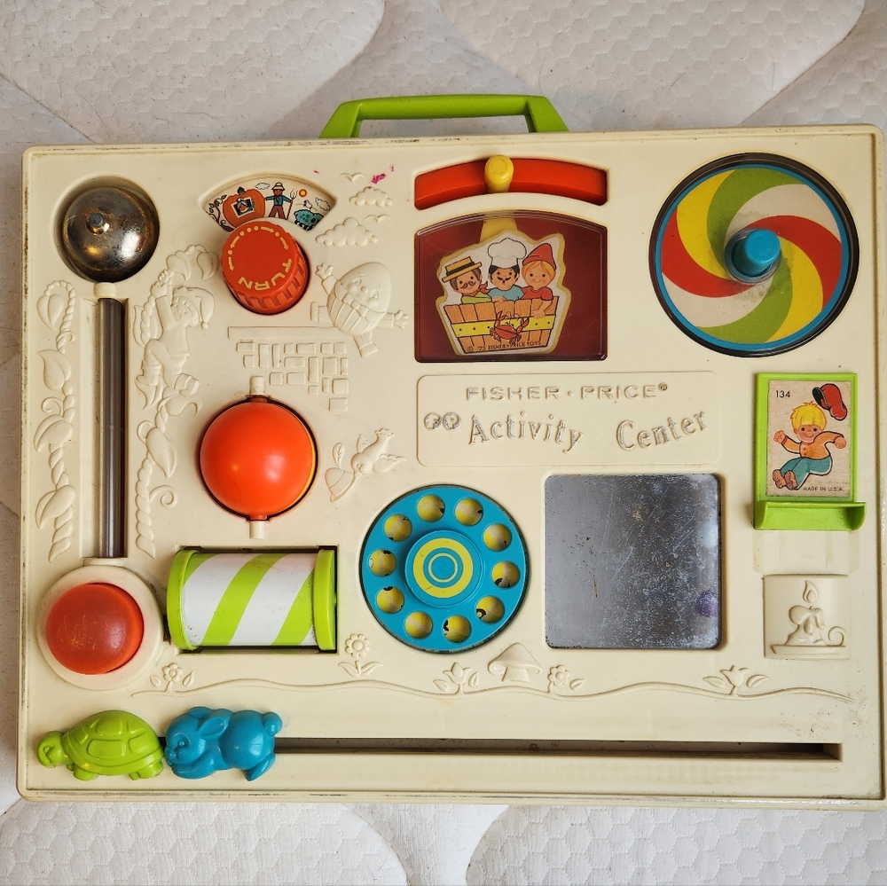 Vintage Fisher-Price Activity Center - Cream, Red, Blue, Green